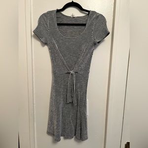 Cute black and white striped skater dress size medium